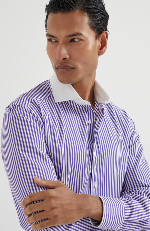 Brunello Cucinelli Shirt With White Collar In Multi