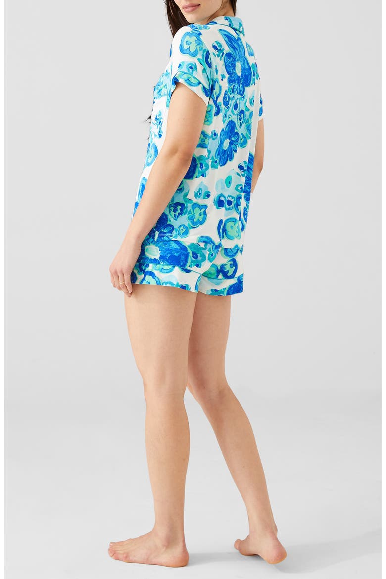 Jenna Shorts Pajamas, Alternate, color, FLORAL POND BLUE