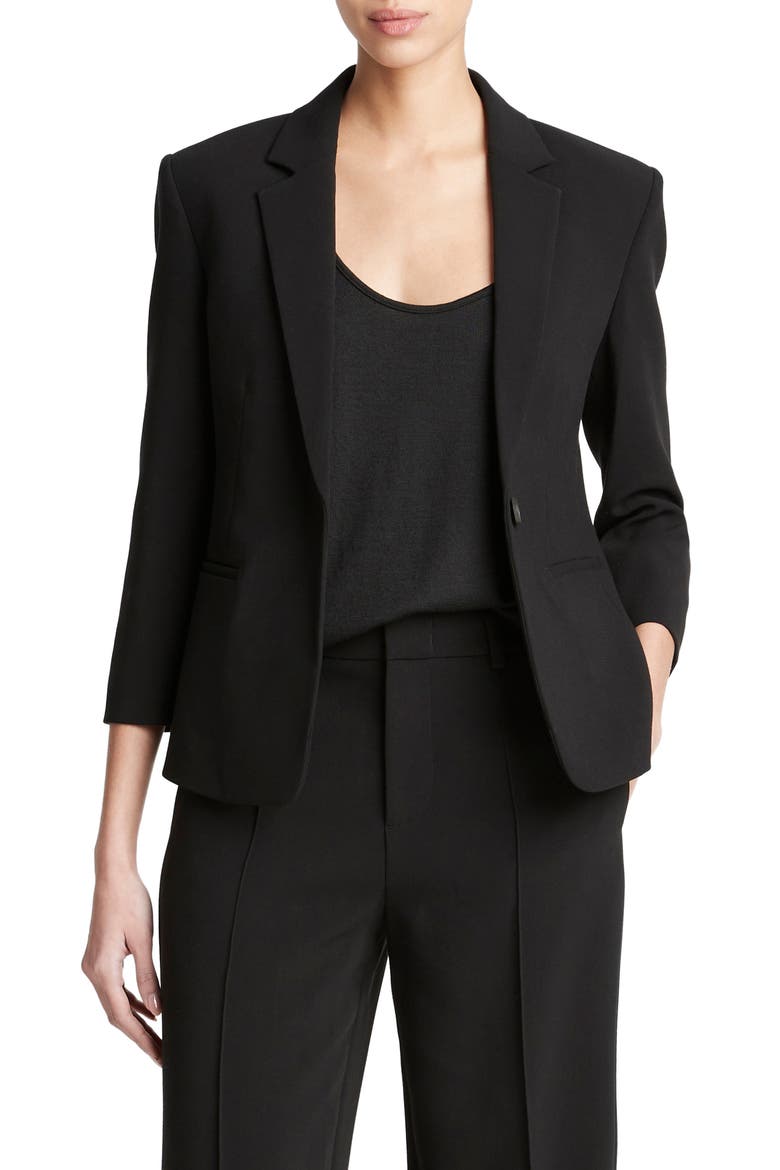 Shrunken Blazer, Main, color, BLACK