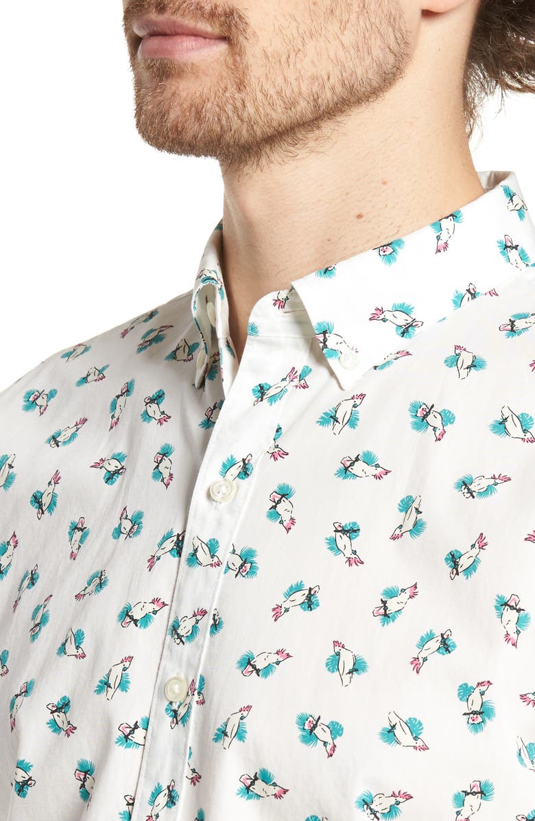 Bonobos Slim Fit Print Short Sleeve Sport Shirt, Alternate, color,