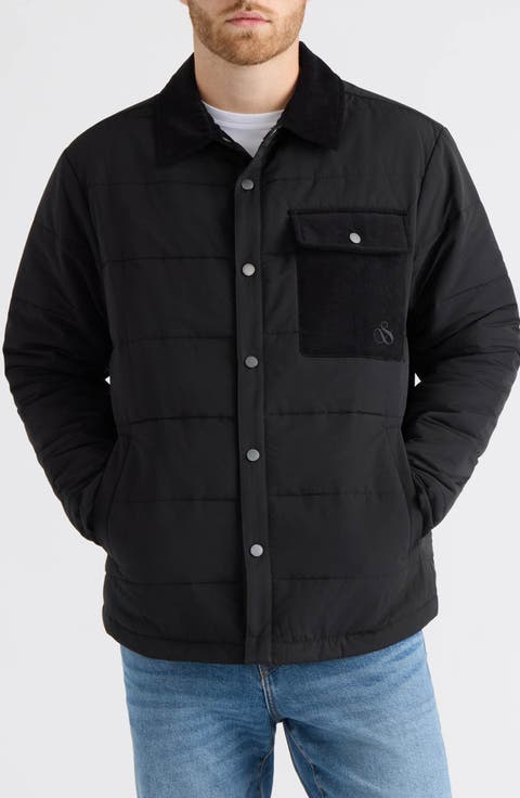 Davie Mixed Media Quilted Shirt Jacket