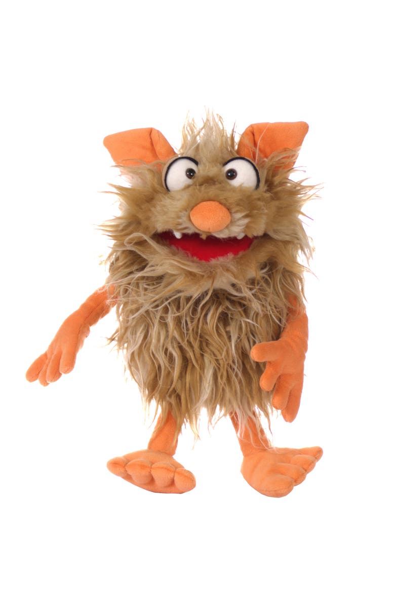 Living Puppets Dusty The Friendly Monster 14"Plush Hand Puppet, Handmade, Main, color, Multicolored