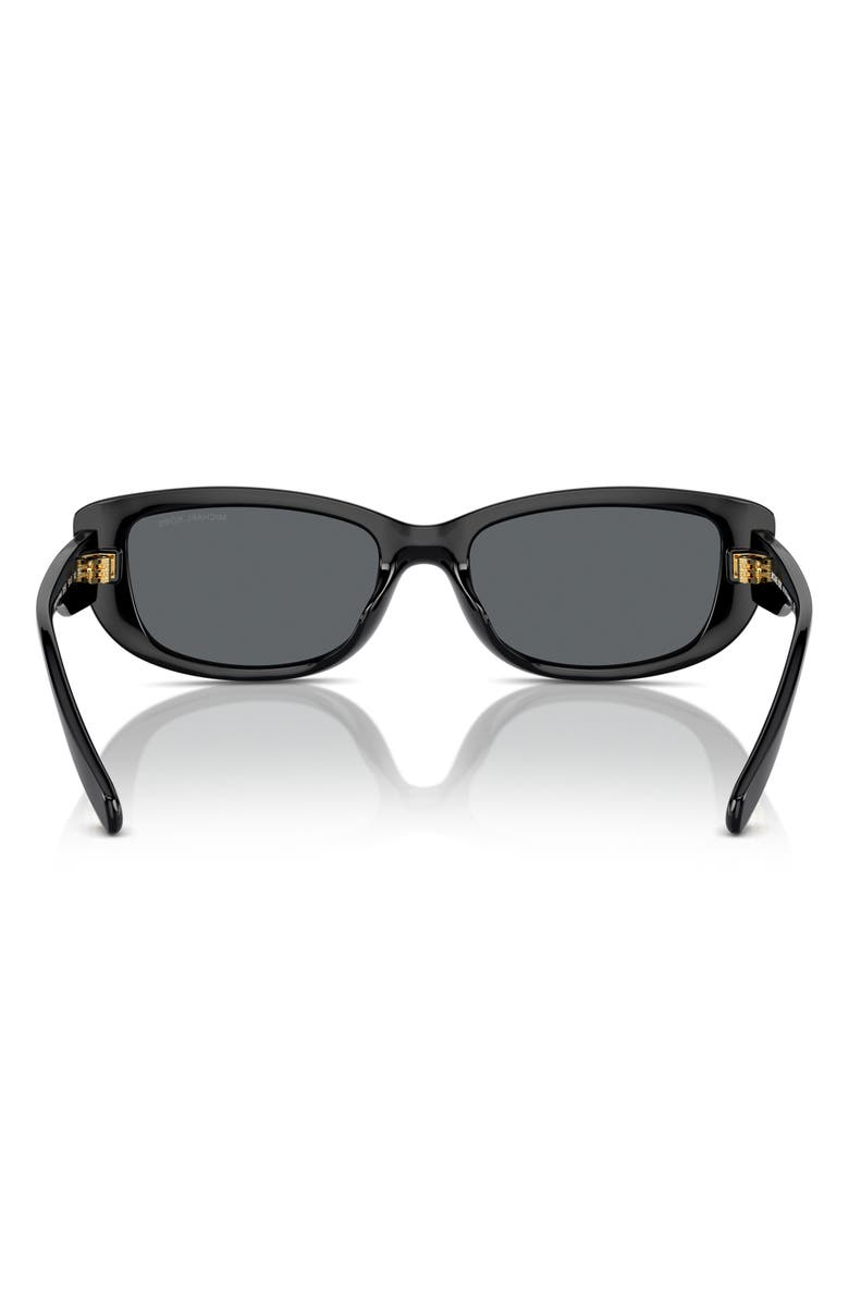 Michael Kors Asheville 54mm Rectangular Sunglasses, Alternate, color, Black / Dark Grey Solid