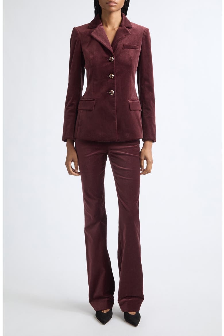 Raelynn Velvet Jacket, Alternate, color, BURGUNDY