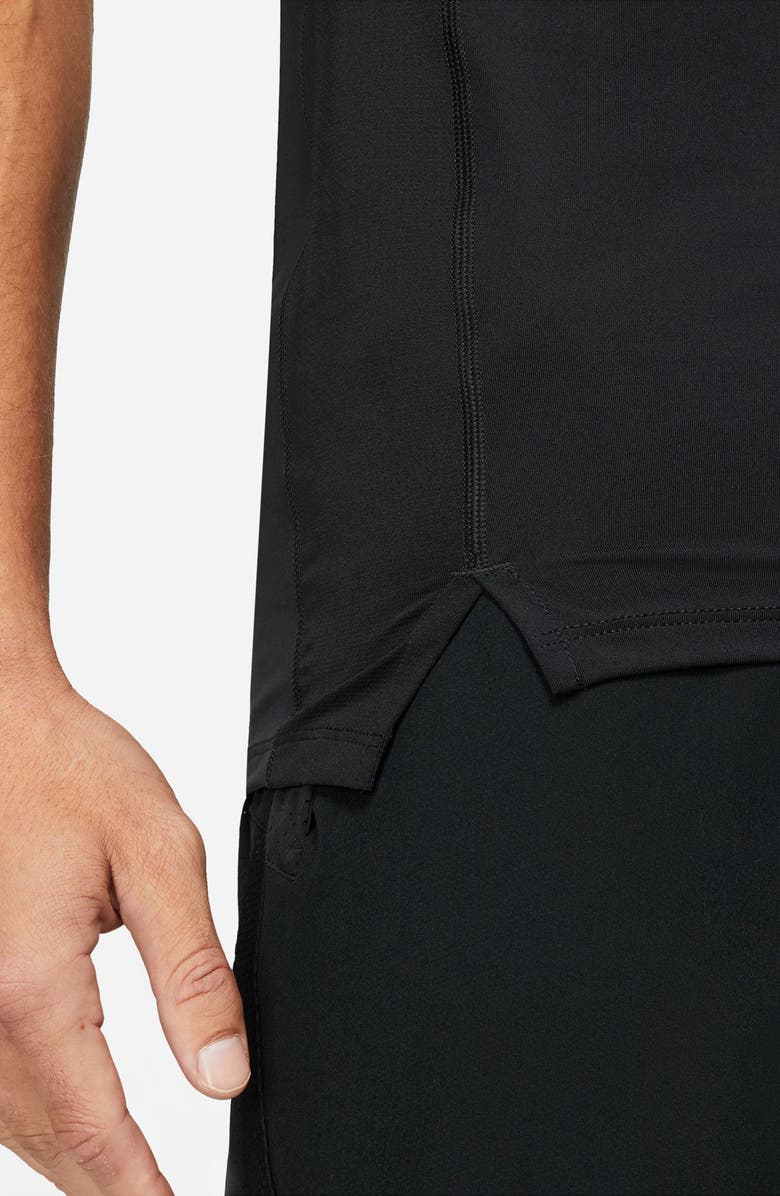 Nike Pro Dri-FIT Slim Fit Sleeveless Top, Alternate, color, Black/White