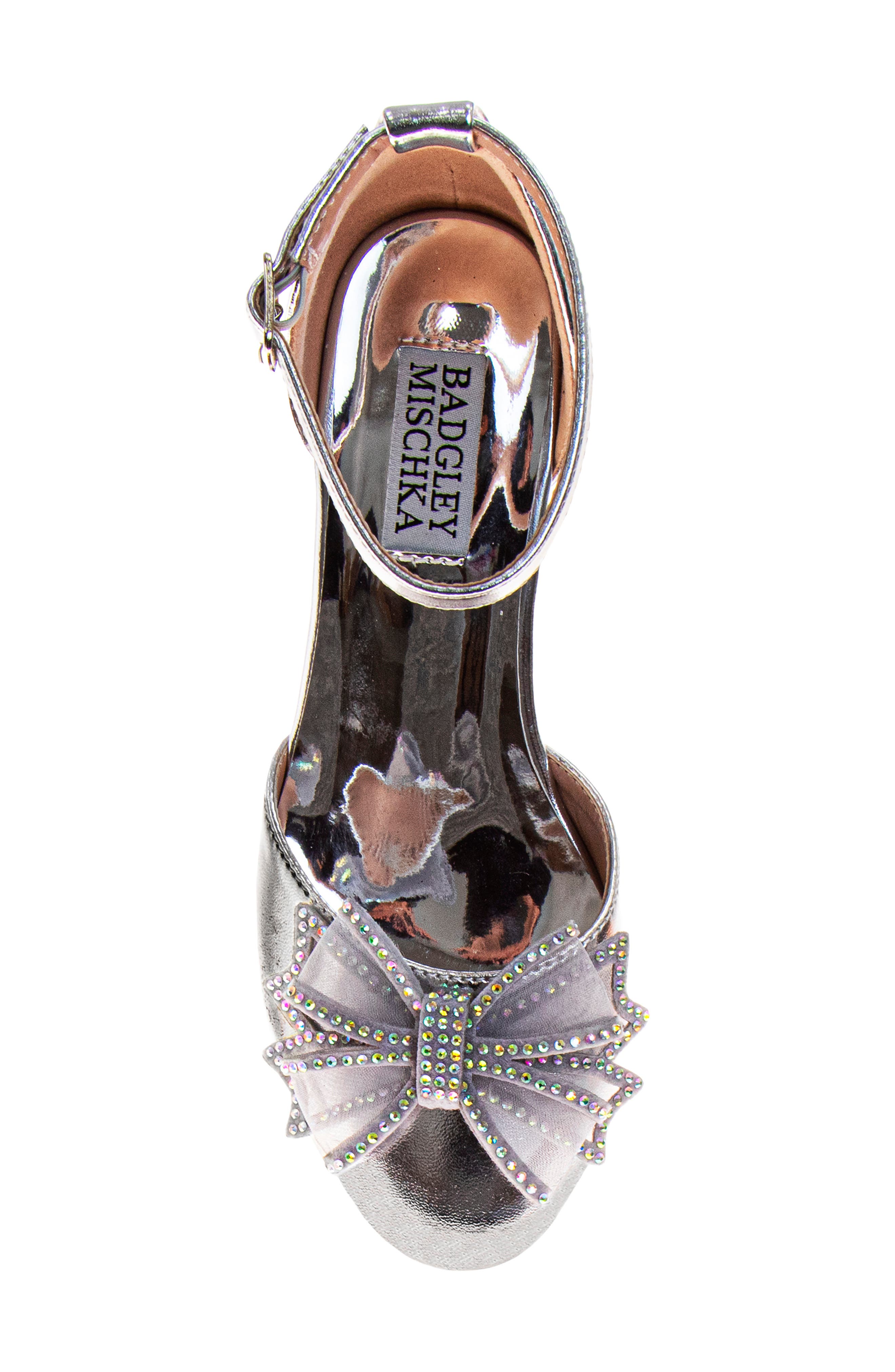 Badgley Mischka Collection Kids' Ankle Strap Pump, Alternate, color, Silver Multi