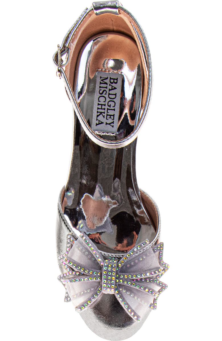 Badgley Mischka Collection Kids' Ankle Strap Pump, Alternate, color, Silver Multi