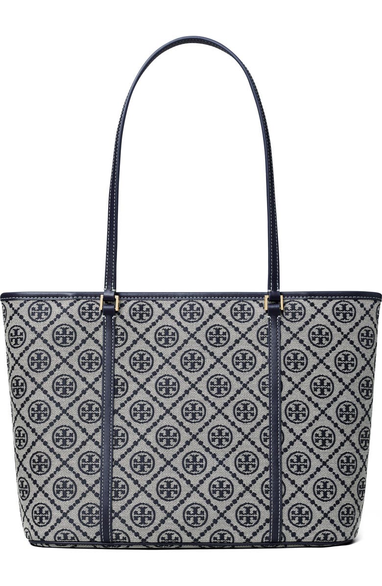 Tory Burch Small T Monogram Jacquard Tote, Main, color,