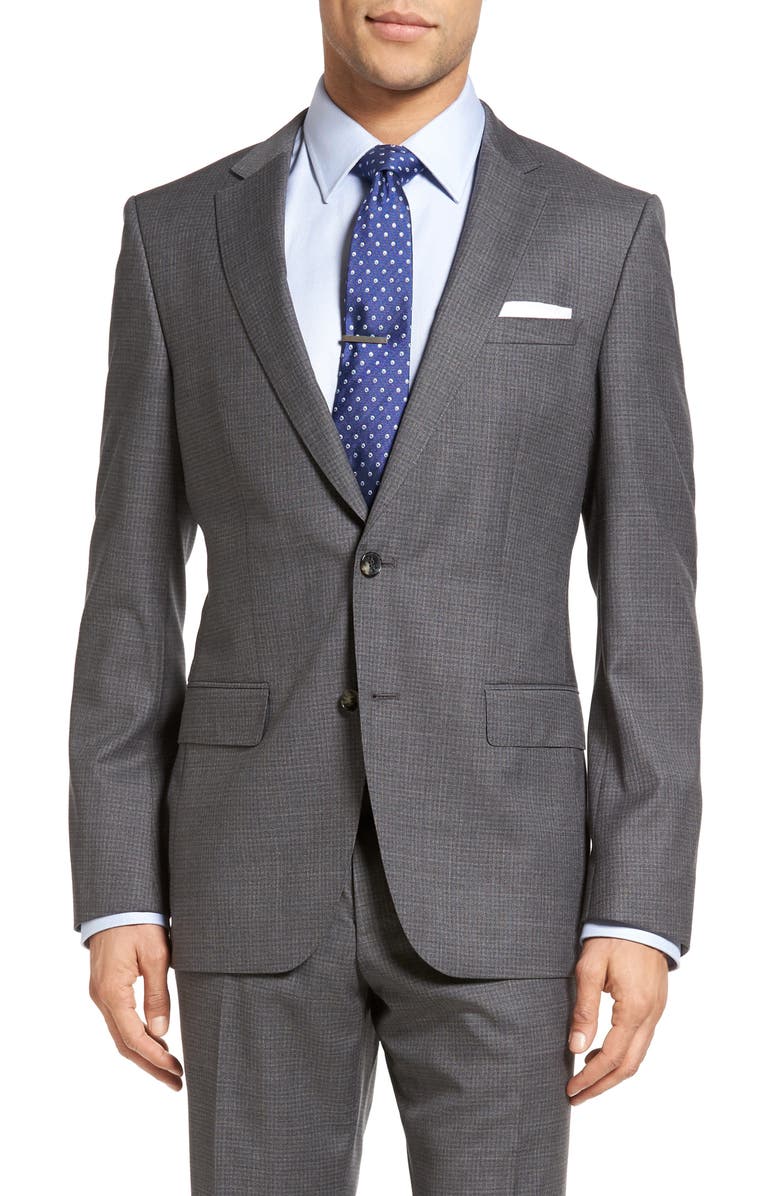 zzDNUHugo Boss BOSS Huge/Genius Trim Fit Check Wool Suit, Alternate, color, 