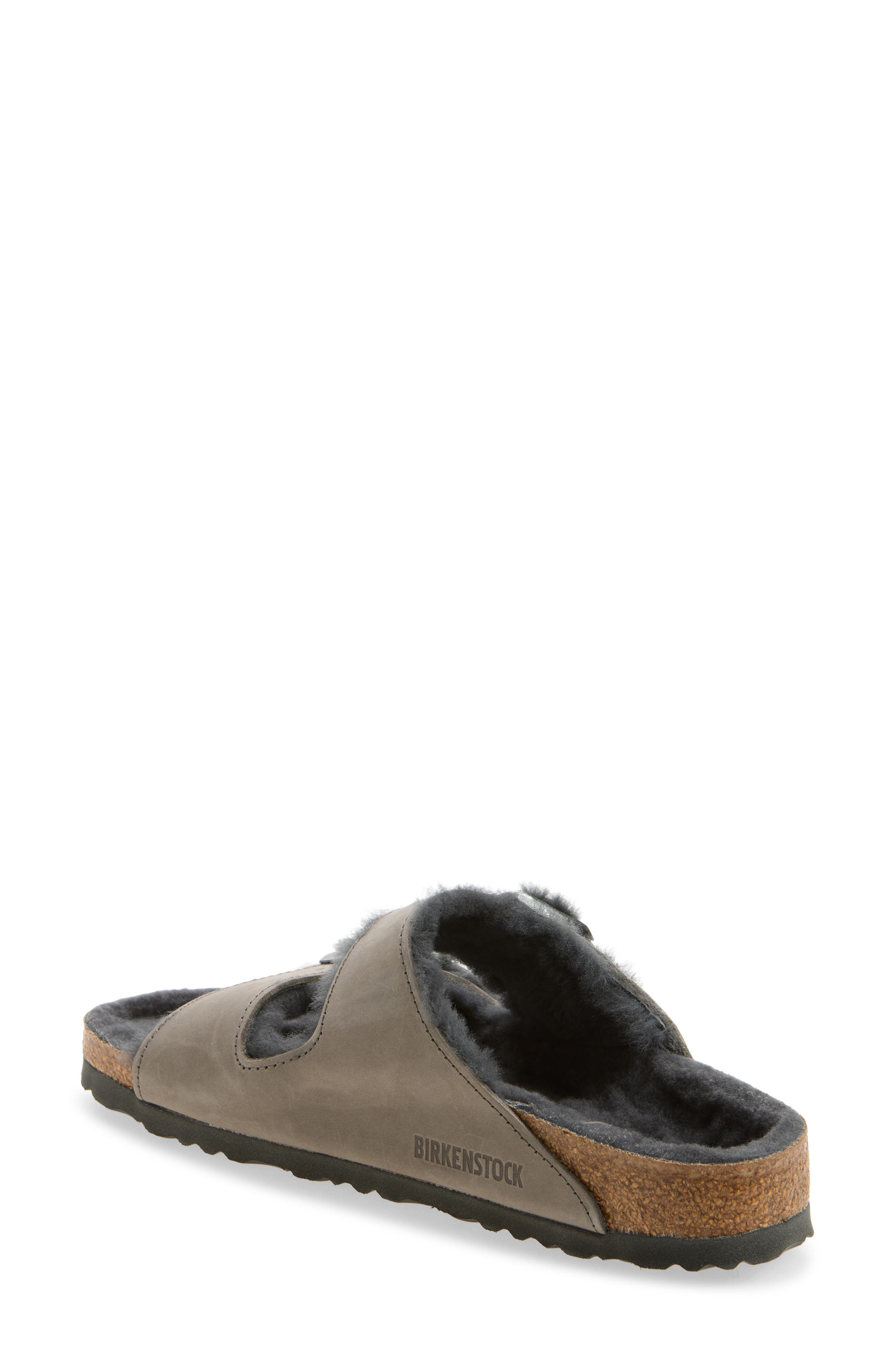 Arizona Oiled Genuine Shearling Sandal - Discontinued, Alternate, color, IRON/ IRON