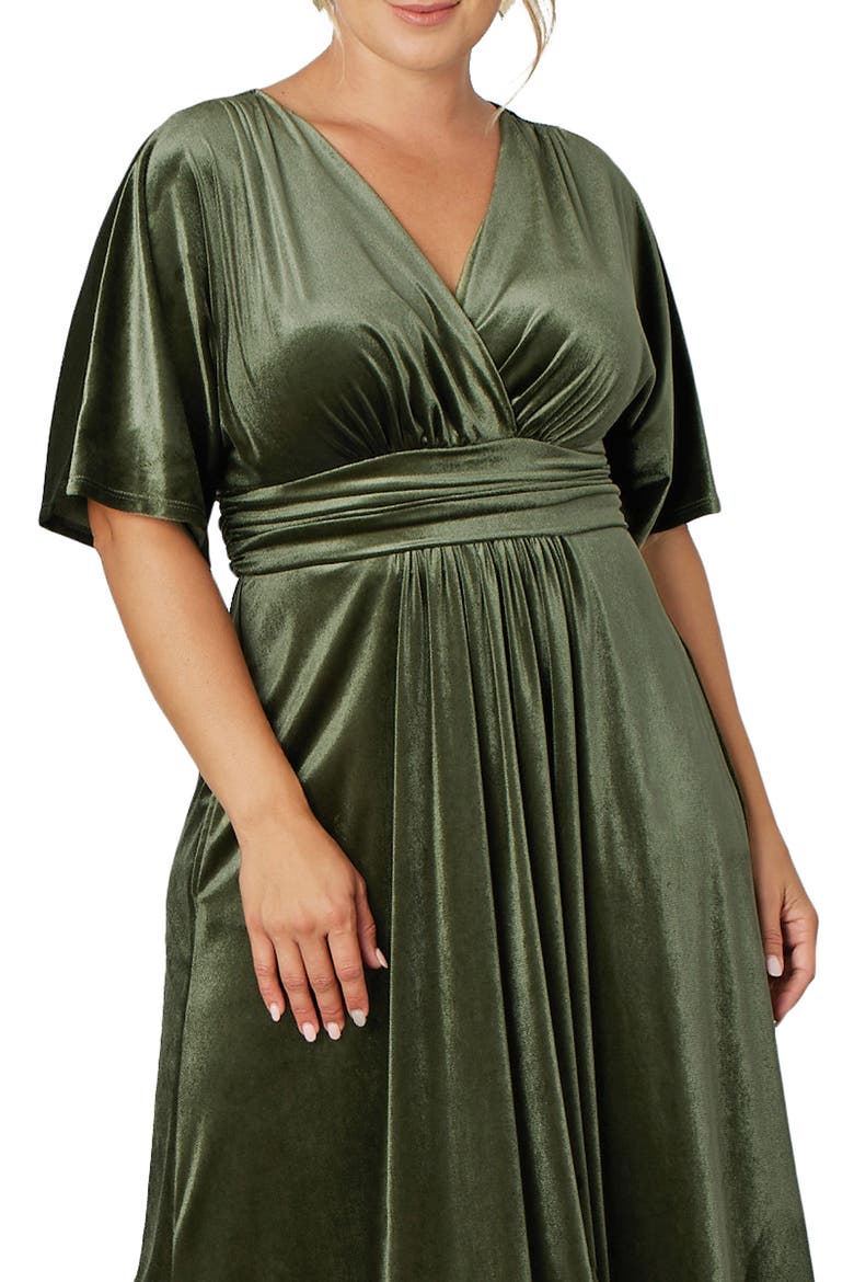 Verona Velvet Gown, Alternate, color, OLIVE