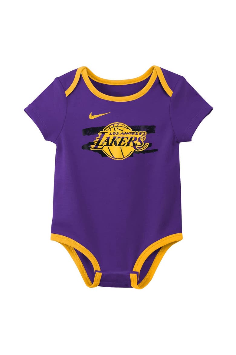 Infant Nike  Purple Los Angeles Lakers Courtside Premier 2-Pack Bodysuit Set, Alternate, color, Purple