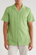 T.R. PREMIUM Stripe Textured Short Sleeve Camp Shirt
