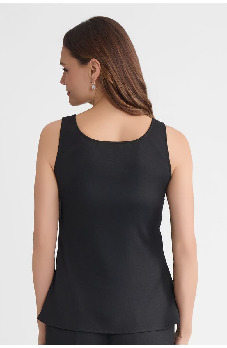 Ming Wang Stretch Deco Crepe Scoop Neck Tank, Alternate, color, Black