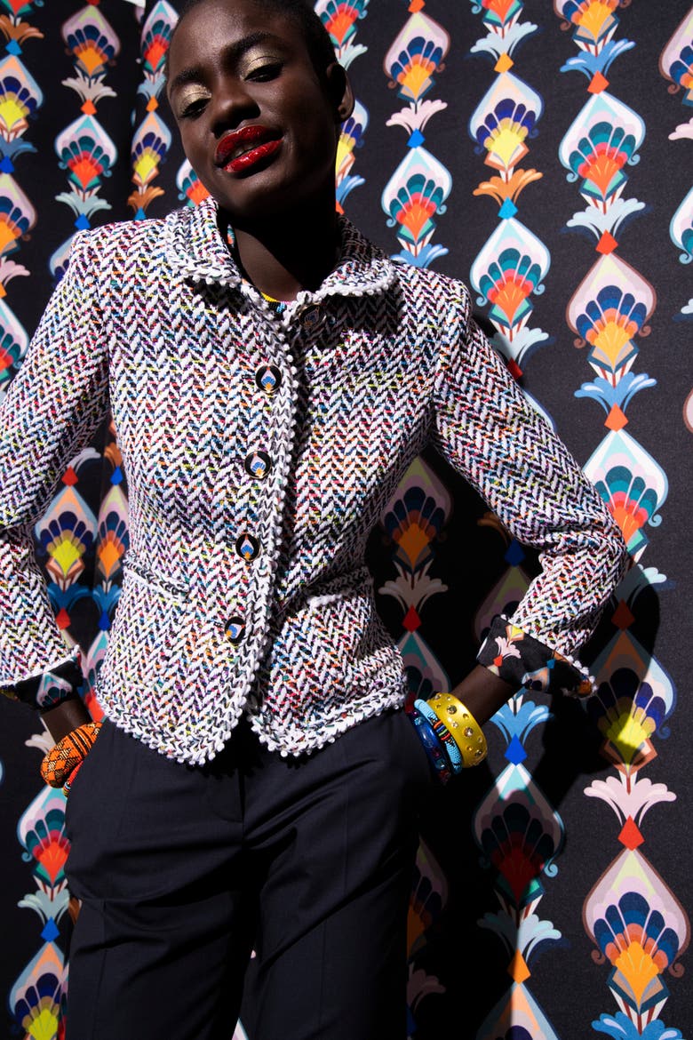 Tweed Jacket With Patch Pockets, Alternate, color, Multicolour