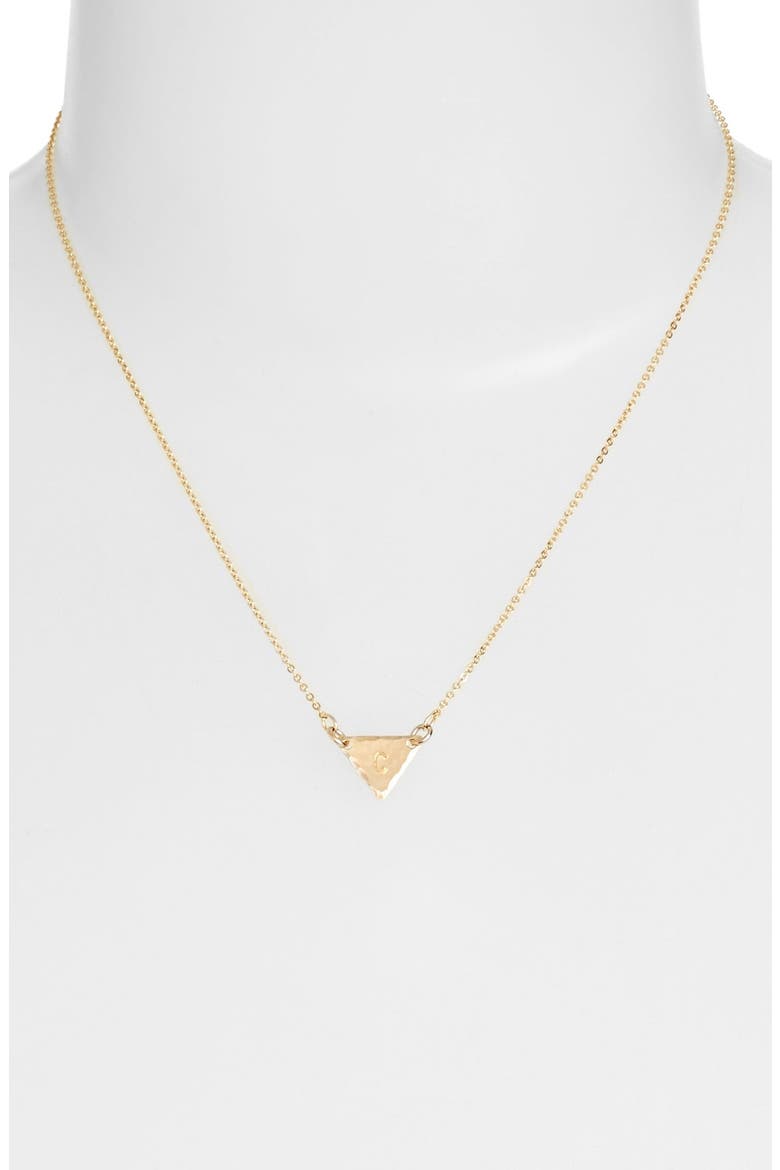 14k-Gold Fill Initial Triangle Necklace, Alternate, color, 14K GOLD FILL C