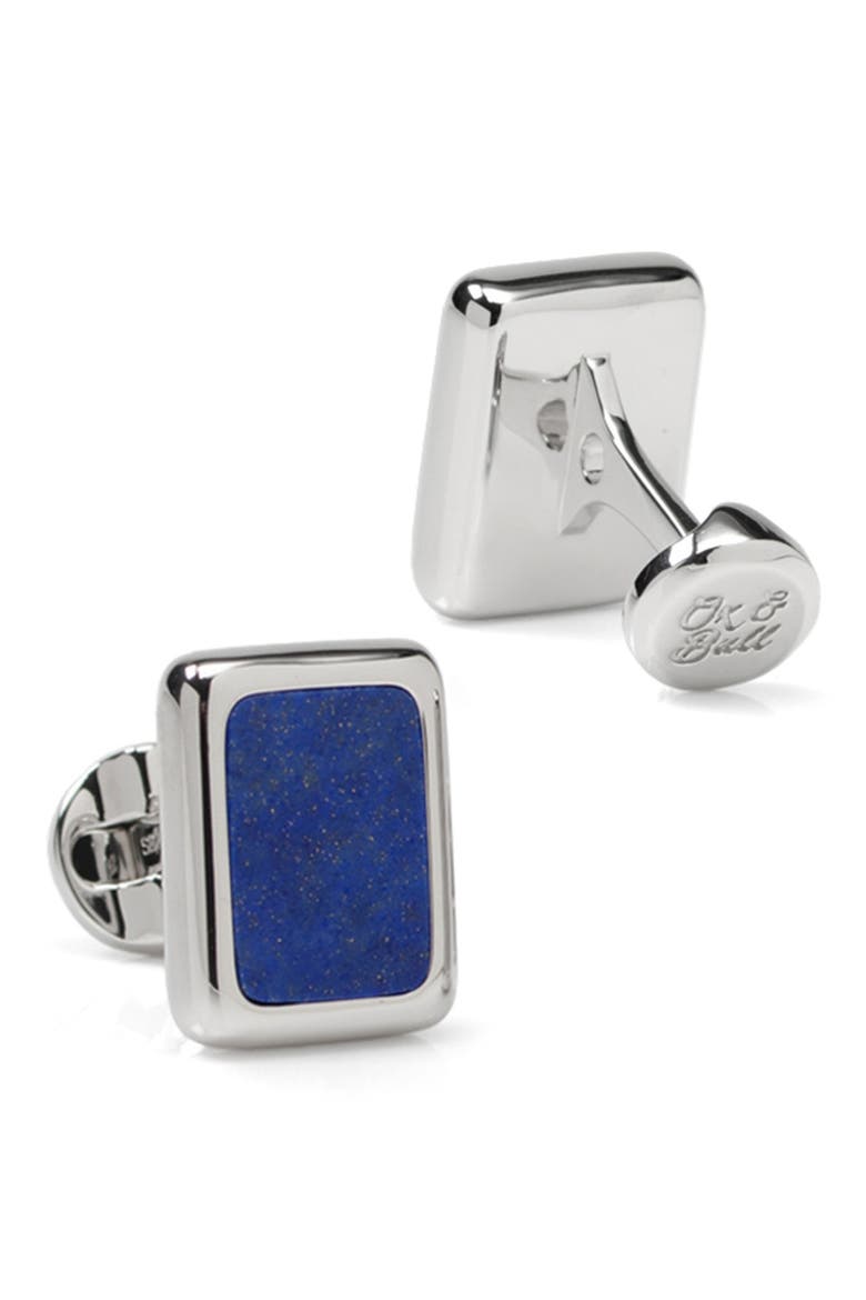 Men's JFK Presidential Sterling Silver & Lapis Cuff Links, Alternate, color, BLUE
