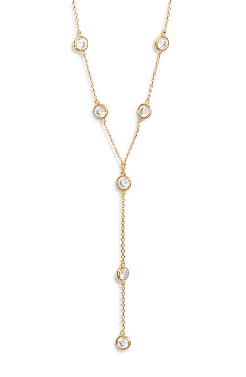 Cubic Zirconia Station Y Necklace