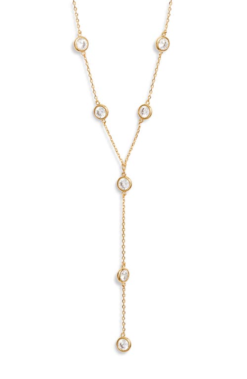 Nordstrom Cubic Zirconia Station Y Necklace In Gold