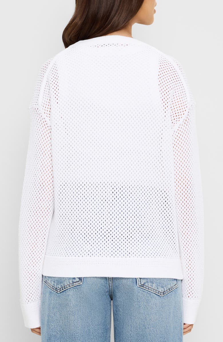 Michael Stars Sara Sheer Cotton Mesh Sweater, Alternate, color, White