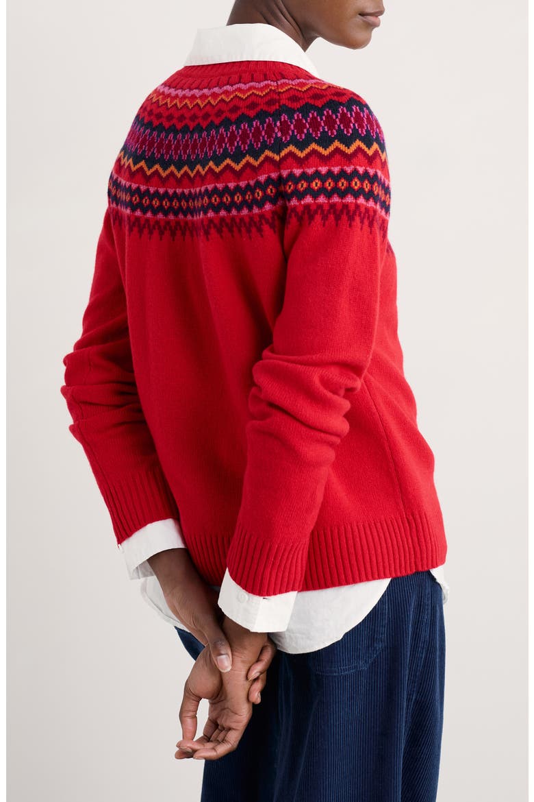 Gurnard's Head Fair Isle Lambswool Blend Crewneck Sweater, Alternate, color, KNIT WINDWARD CARMINE MULTI