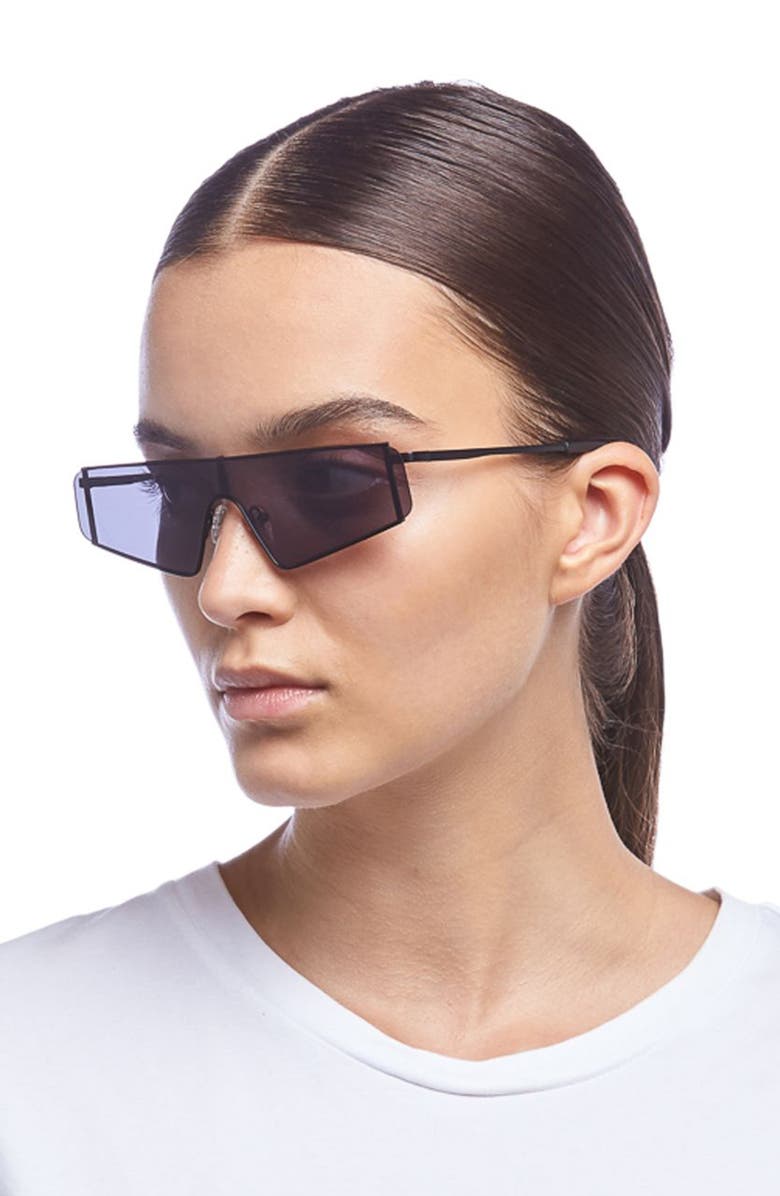 Le Specs Cyberfame 143mm Flat Top Shield Sunglasses, Alternate, color, 