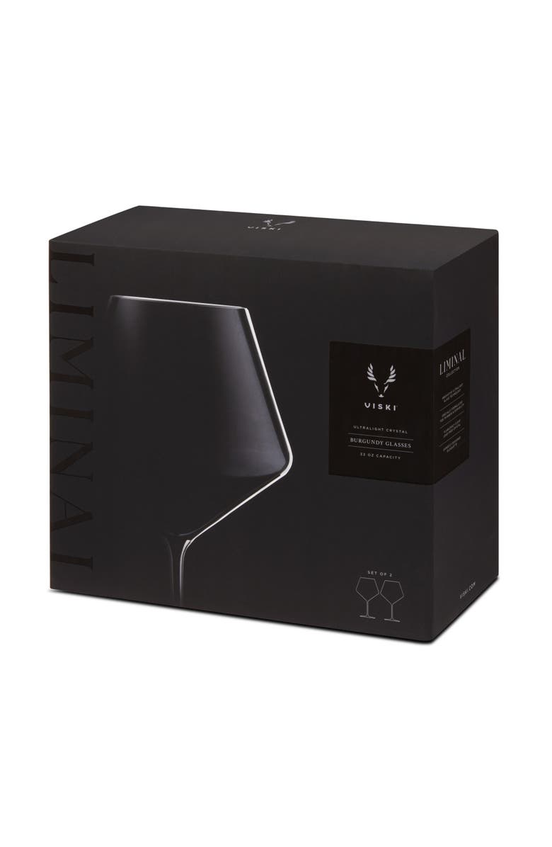 Viski Reserve Liminal Burgundy Wine Glasses Set of 2, Alternate, color, Clear