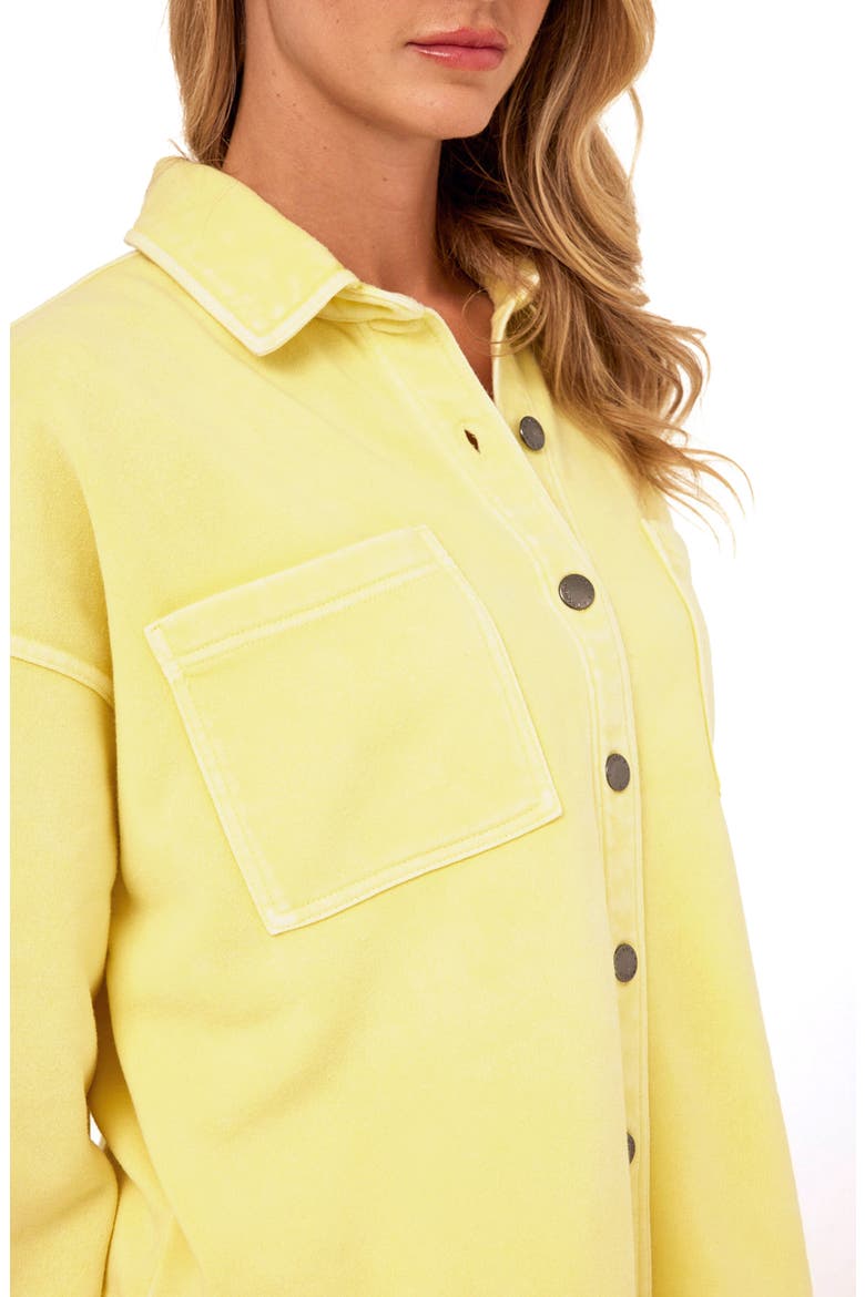 Blaire Mineral Wash Fleece Shirt Jacket, Alternate, color, LEMONADE