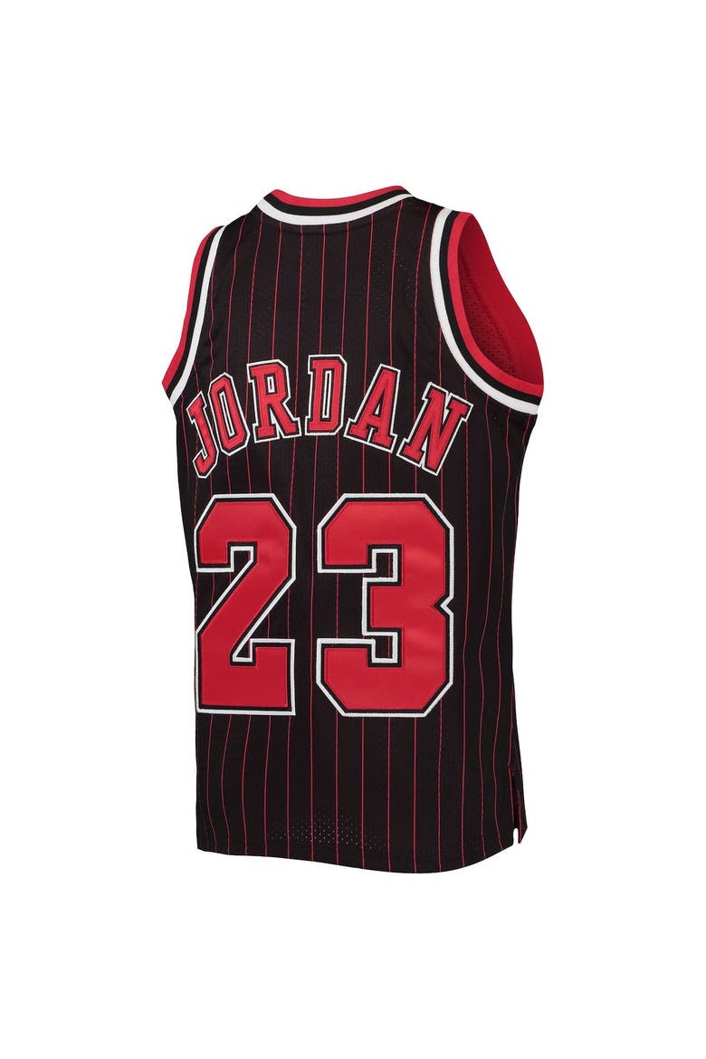 Youth Mitchell & Ness Michael Jordan Black/Red Chicago Bulls 1996-97 Hardwood Classics Authentic Jersey, Alternate, color, Black