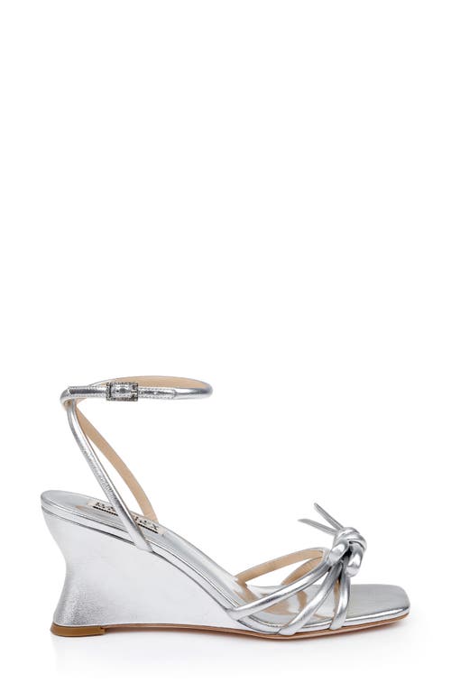 Shop Badgley Mischka Collection Luciana Ankle Strap Wedge Sandal In Silver