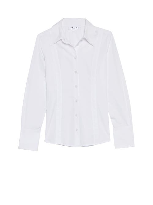 Callas Milano Ripley Button Front Fitted Shirt In White