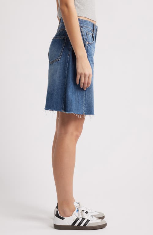 1822 Denim Raw Hem Pleated Denim Bermuda Shorts