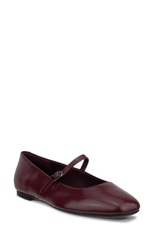 Ecco Margot Mary Jane Flat In Burgundy