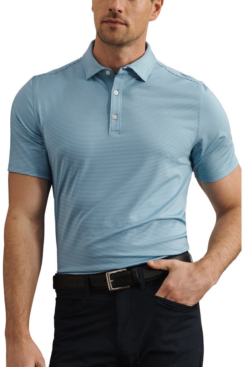 Drive Time Performance Polo, Main, color, AZURE BLUE STRIPE