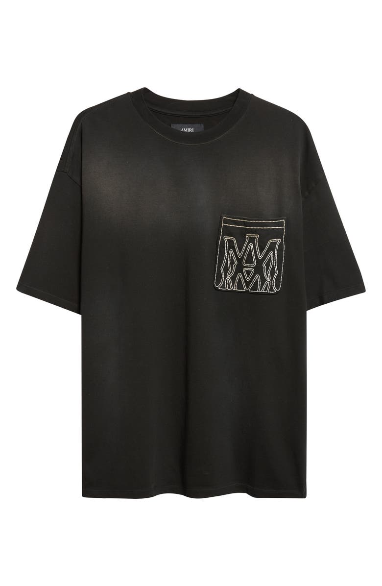 AMIRI MA Outline Oversize Pocket T-Shirt, Alternate, color, Black
