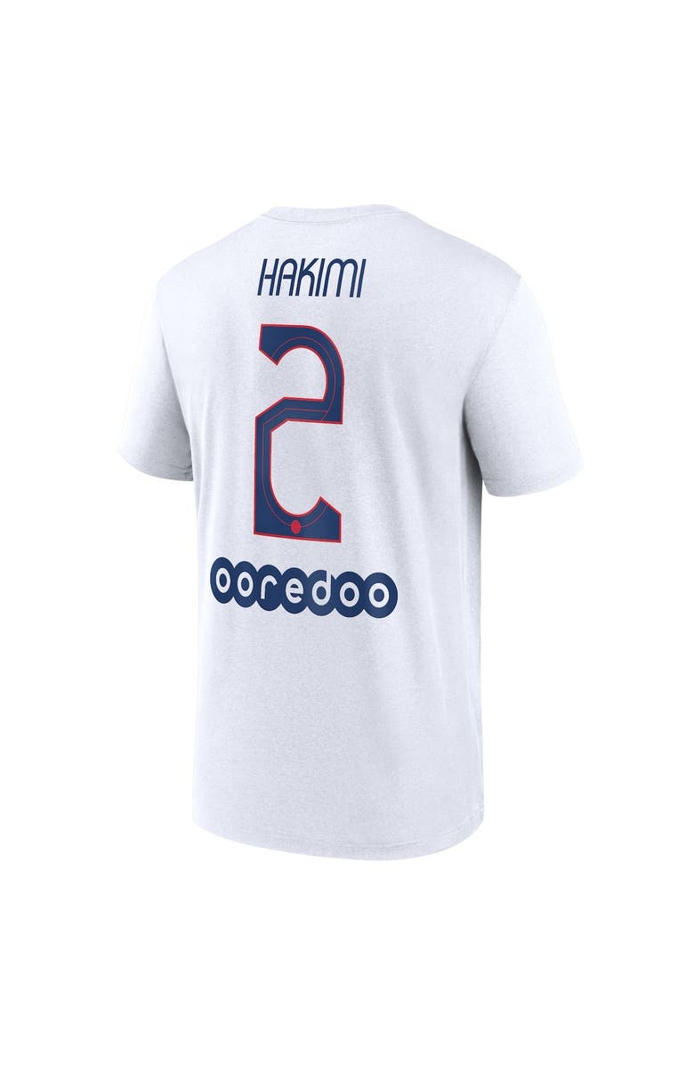Nike Men's Nike Achraf Hakimi White Paris Saint-Germain Name & Number Fan Top, Alternate, color,