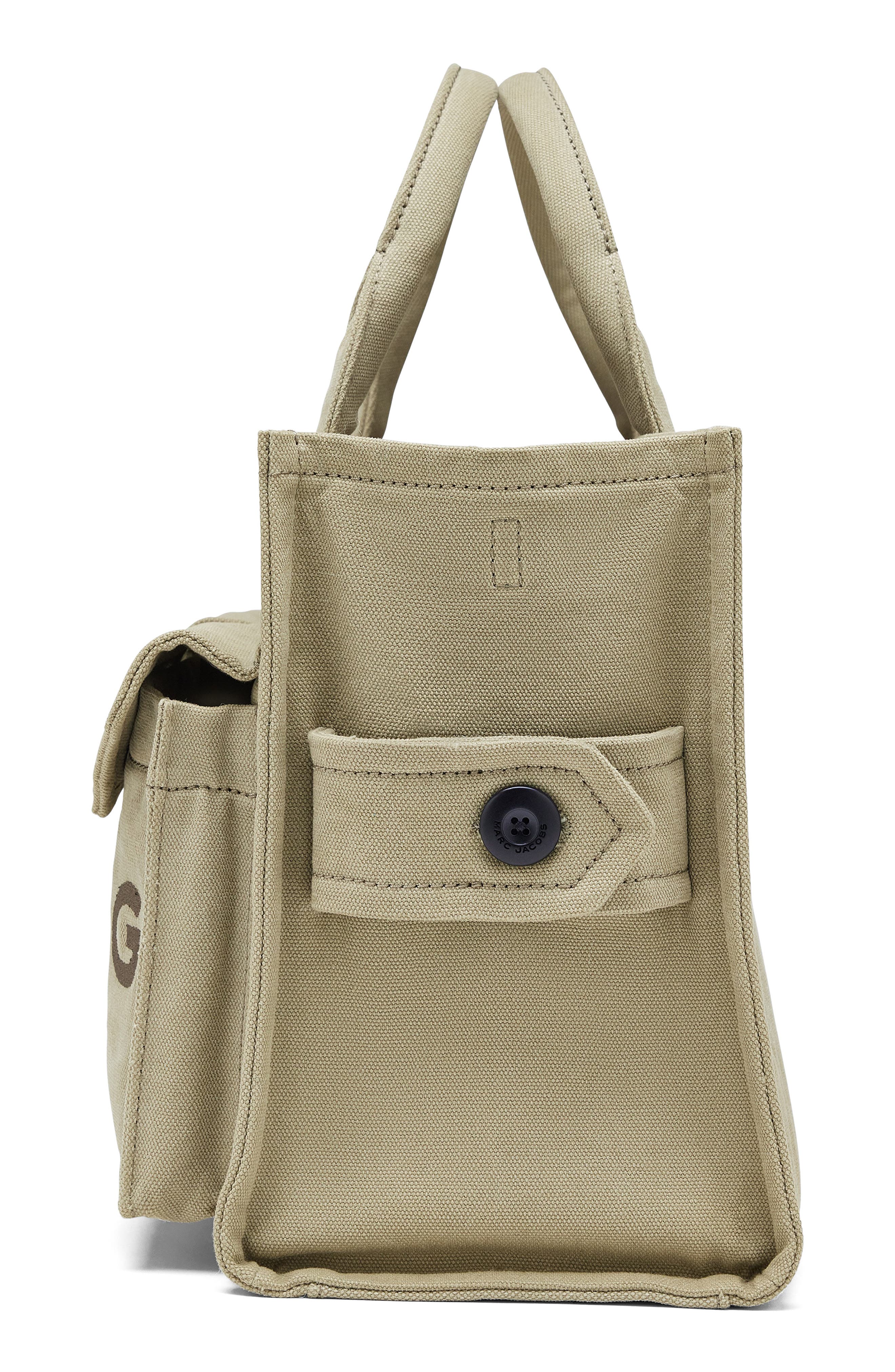 The Cargo Faux Fur Canvas Medium Tote, Alternate, color, UTILITY KHAKI