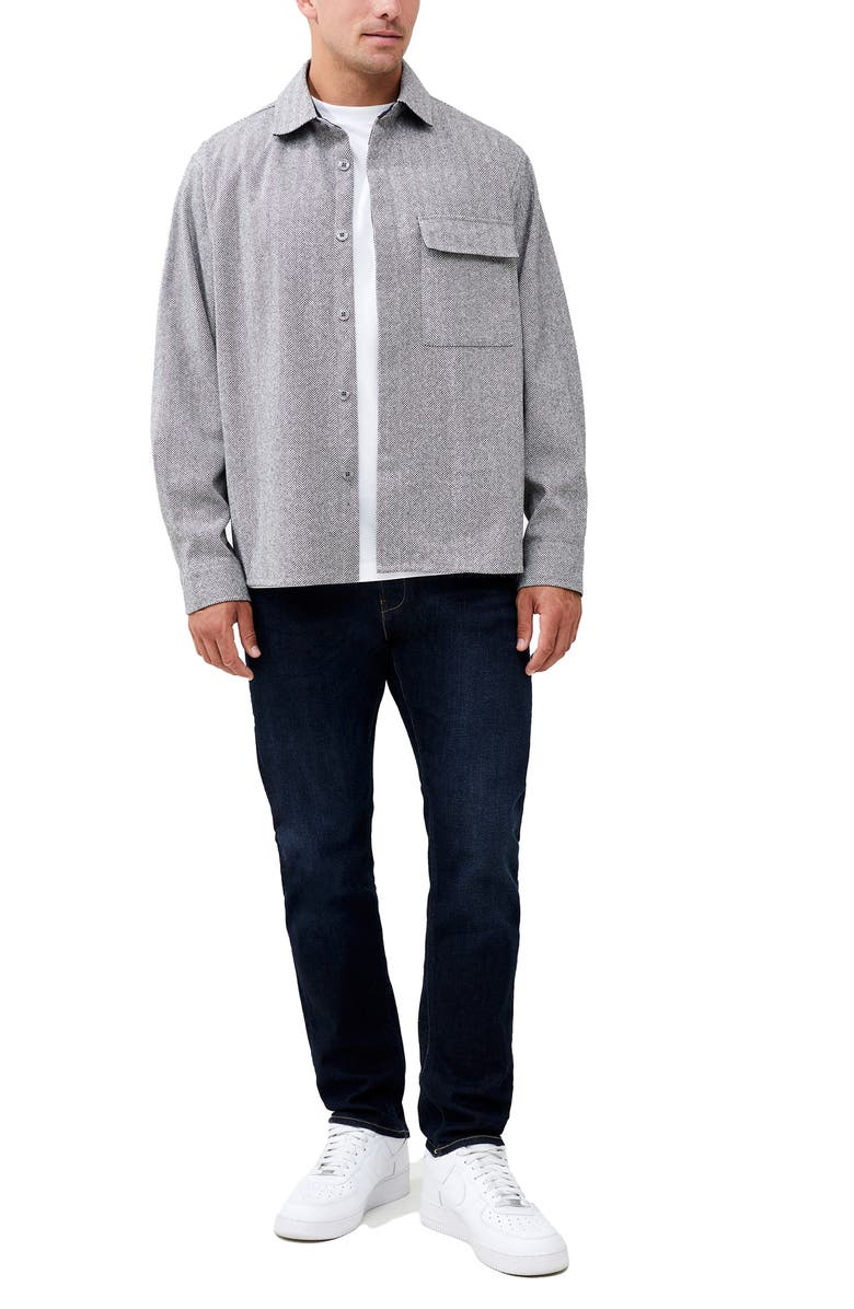 French Connection Herringbone Button-Up Shirt Jacket, Alternate, color, 