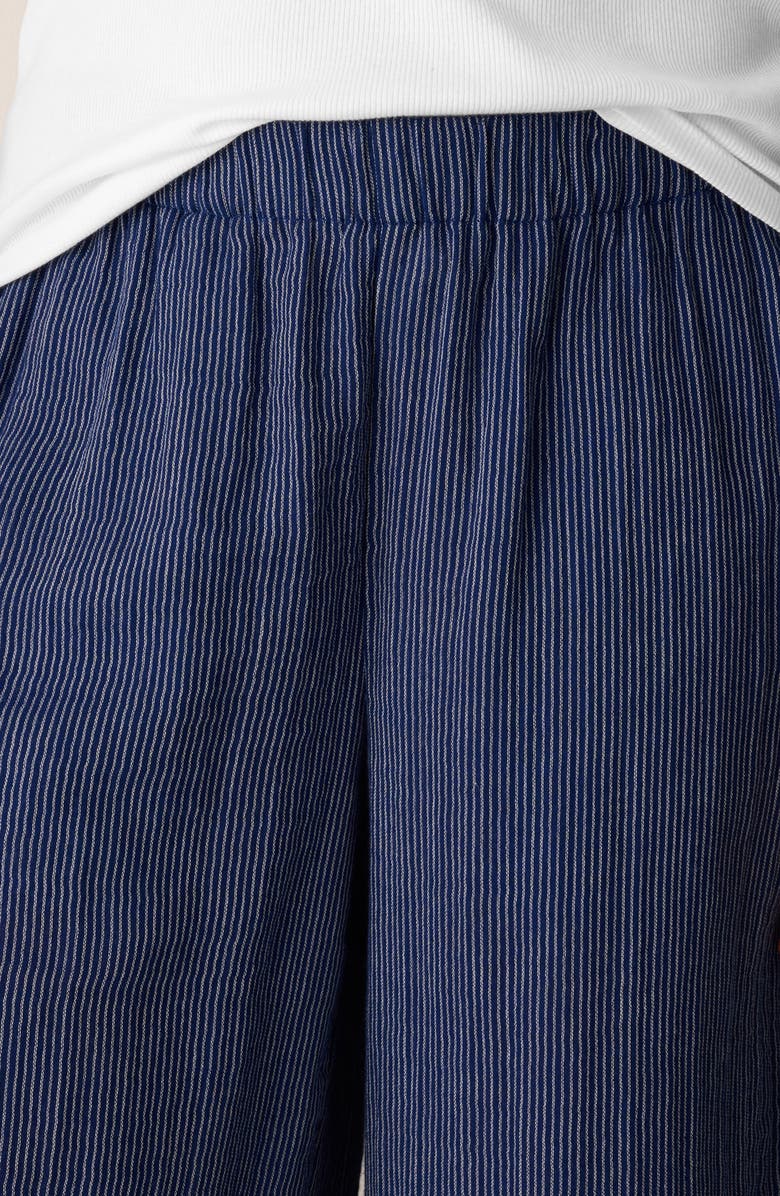 Eileen Fisher Stripe Wide Leg Ankle Pants, Alternate, color, Deep Dive