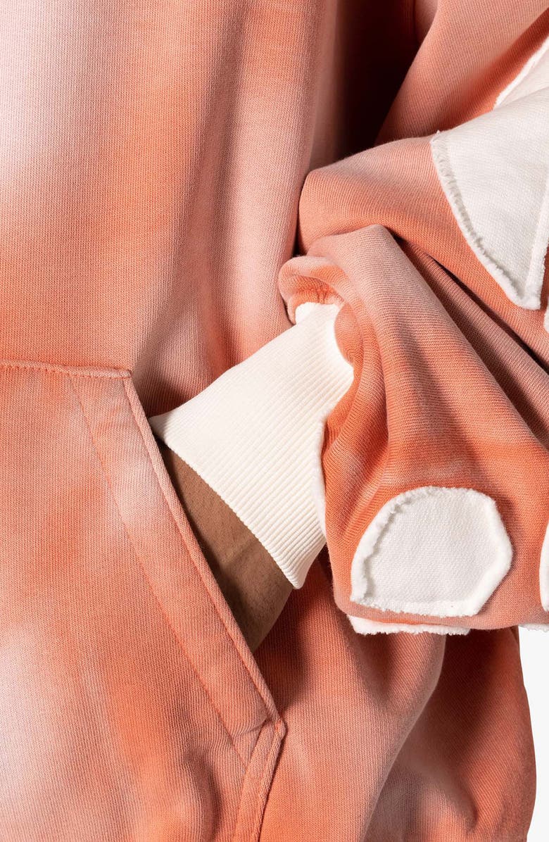 mnml Appliqué Bleach Dye Oversize Cotton Hoodie, Alternate, color, 