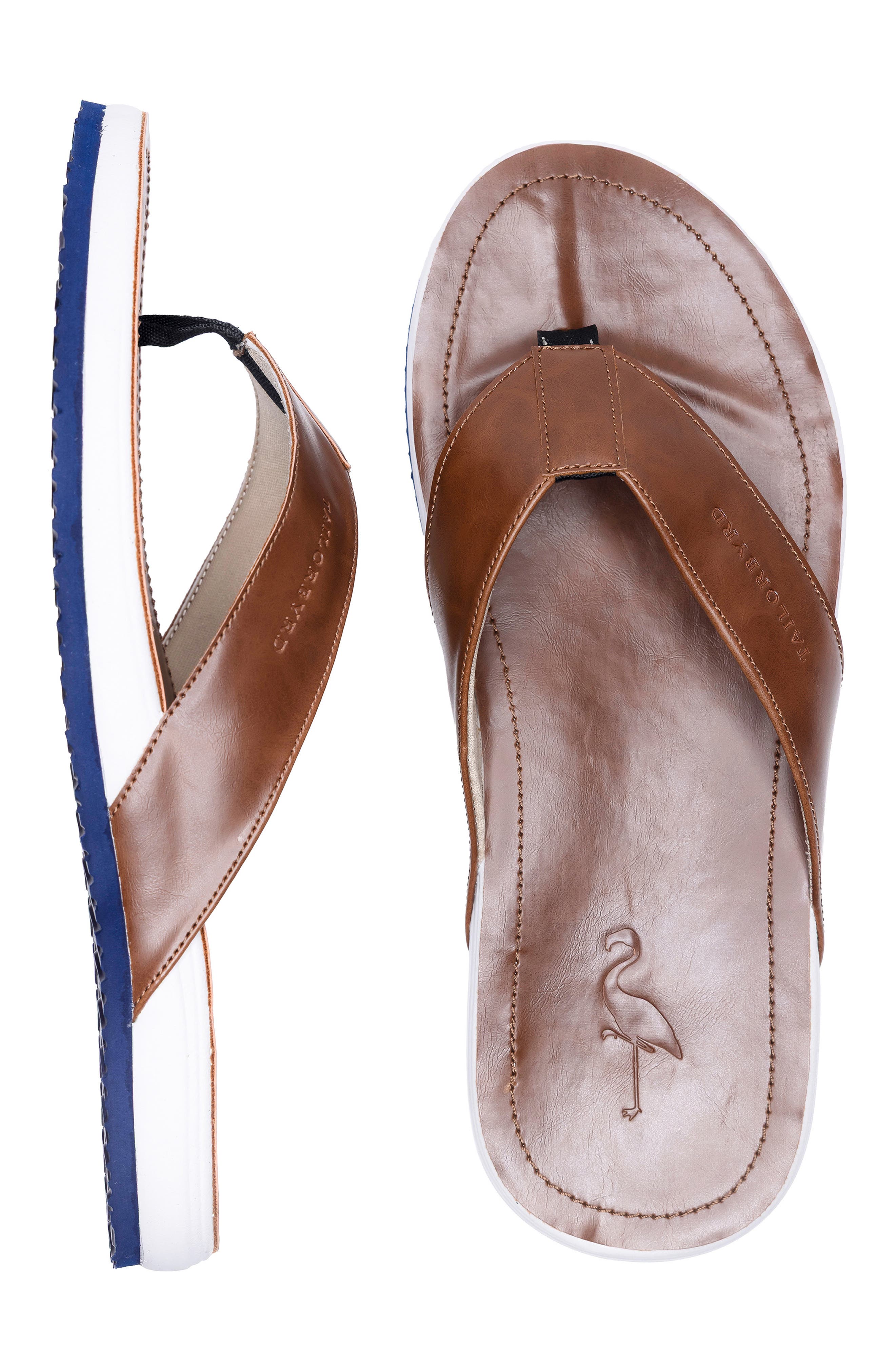 TailorByrd Tim Faux Leather Flip Flop, Alternate, color, Tan
