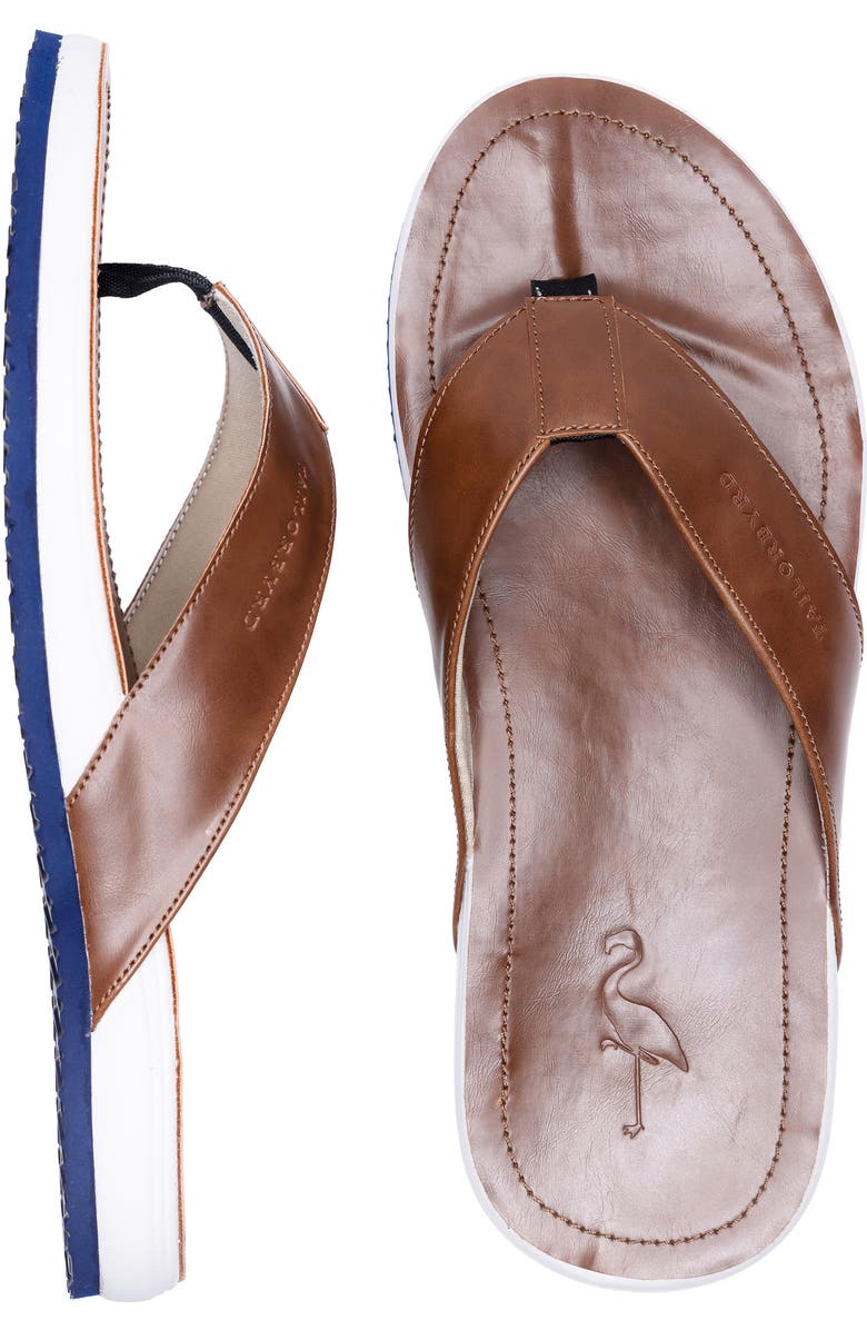 TailorByrd Tim Faux Leather Flip Flop, Alternate, color, Tan