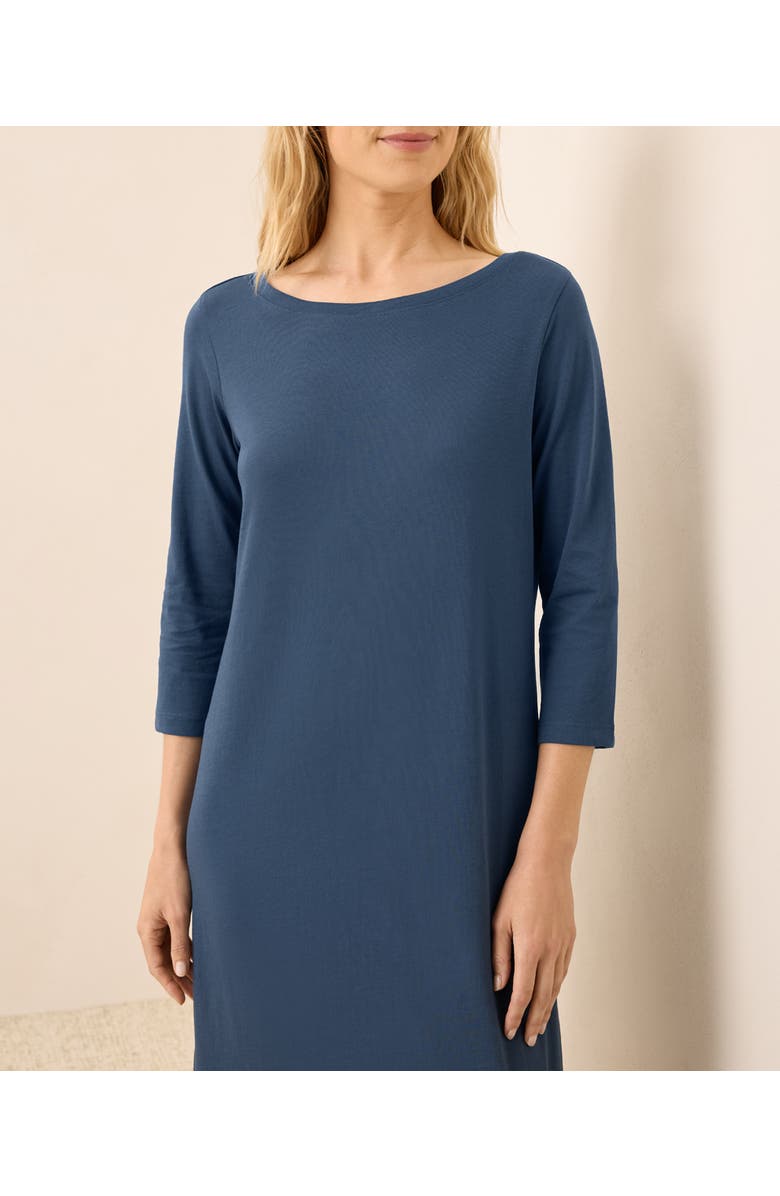 Pact Organic Cotton Softspun Boat Neck Dress, Alternate, color, French Navy