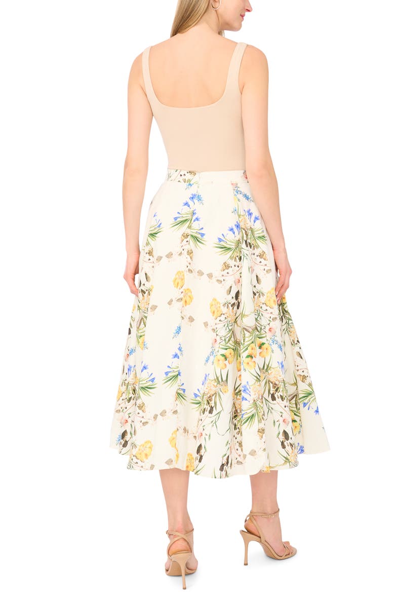 Ted Baker Linen Blend A-Line Midi Skirt, Alternate, color, Ultra White