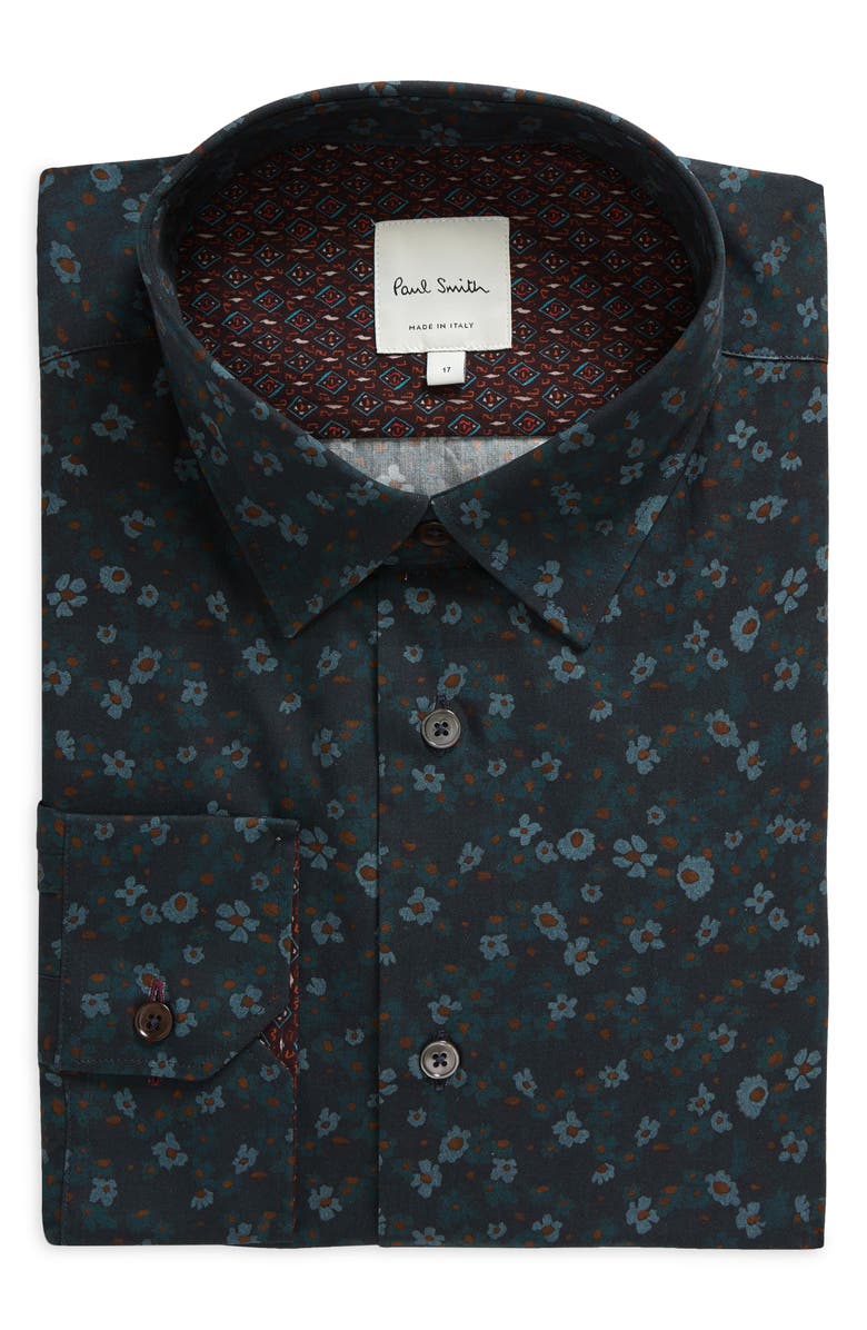 Paul Smith Tailored Fit Organic Cotton Dress Shirt, Main, color, 