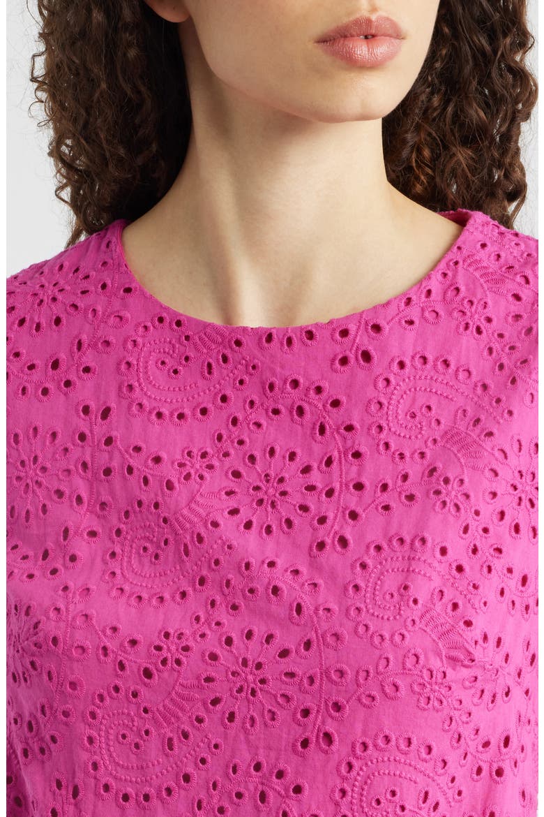 Leora Sleeveless Cotton Dress, Alternate, color, FUSCHIA