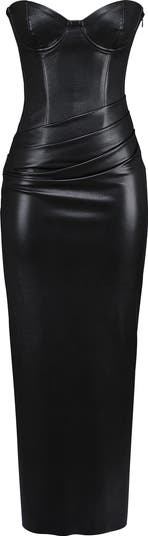Juliana Corset Faux Leather Gown