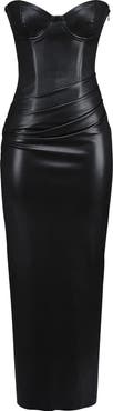 HOUSE OF CB Juliana Corset Faux Leather Gown