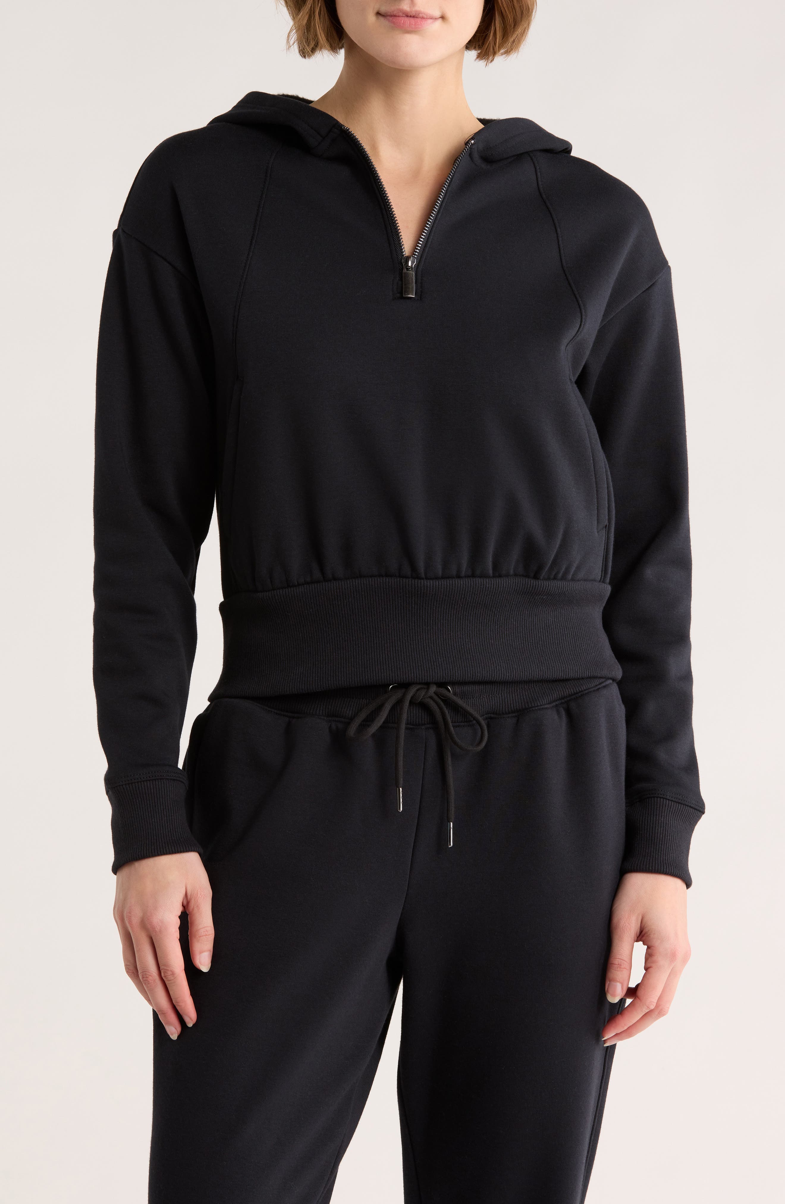 MARIKA Roxie Crop Quarter Zip Hoodie
