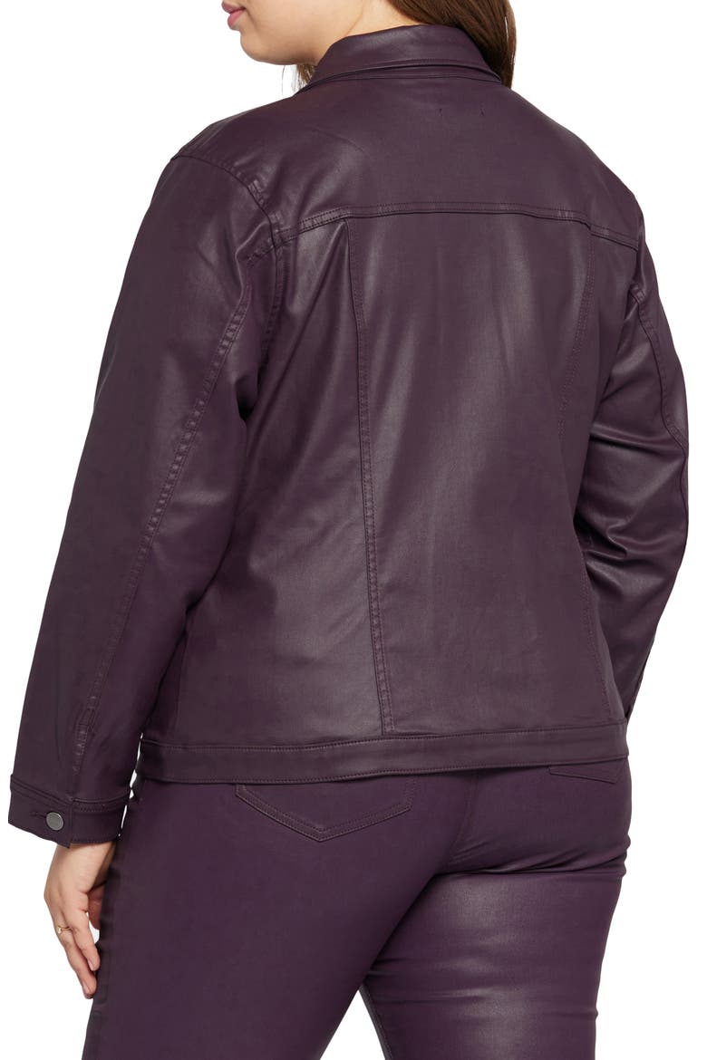 Coated Stretch Denim Jacket, Alternate, color, EGGPLANT COATED